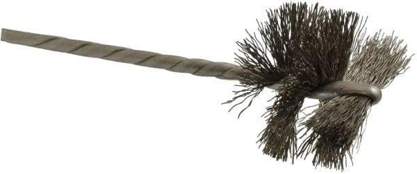 Osborn - 1-1/4" Diam Helical Stainless Steel Tube Brush - 0.008" Filament Diam, 1" Brush Length, 3-1/2" OAL, 1/8" Diam Shank - Industrial Tool & Supply
