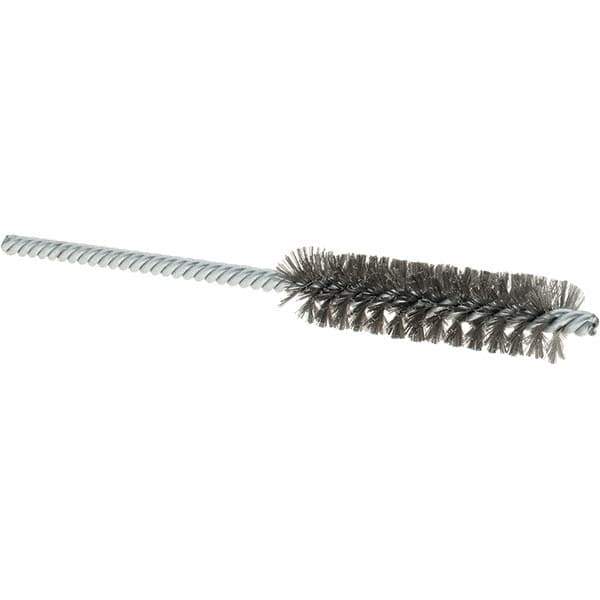 Osborn - 1/2" Diam Helical Steel Tube Brush - Double Spiral, 0.004" Filament Diam, 2" Brush Length, 5" OAL, 0.187" Diam Shank - Industrial Tool & Supply