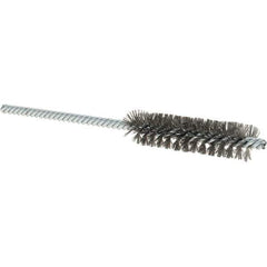 Osborn - 1/2" Diam Helical Steel Tube Brush - Double Spiral, 0.004" Filament Diam, 2" Brush Length, 5" OAL, 0.187" Diam Shank - Industrial Tool & Supply