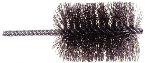 Osborn - 2" Long x 1/2" Diam Steel Tube Spiral Brush - 5" OAL, 0.006" Wire Diam, 0.187" Shank Diam - Industrial Tool & Supply