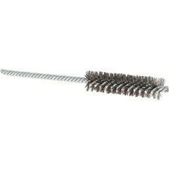 Osborn - 1/2" Diam Helical Stainless Steel Tube Brush - Double Spiral, 0.004" Filament Diam, 2" Brush Length, 5" OAL, 0.187" Diam Shank - Industrial Tool & Supply