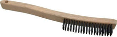 Osborn - 4 Rows x 19 Columns Steel Scratch Brush - 6" Brush Length, 13-11/16" OAL, 1-1/8" Trim Length, Wood Curved Handle - Industrial Tool & Supply
