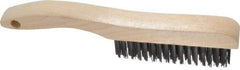 Osborn - 4 Rows x 16 Columns Steel Scratch Brush - 5-1/4" Brush Length, 10" OAL, 1-1/8" Trim Length, Wood Shoe Handle - Industrial Tool & Supply