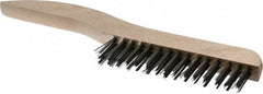 Osborn - 2 Rows x 15 Columns Steel Scratch Brush - 5-1/4" Brush Length, 10" OAL, 1-1/8" Trim Length, Wood Shoe Handle - Industrial Tool & Supply