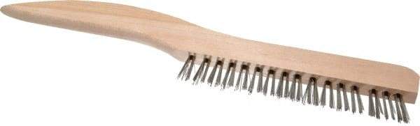 Osborn - 1 Rows x 16 Columns Stainless Steel Plater's Brush - 5" Brush Length, 10" OAL, 3/4" Trim Length, Wood Shoe Handle - Industrial Tool & Supply