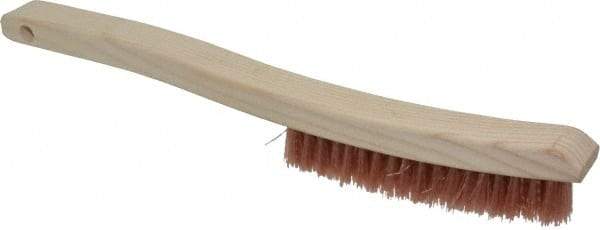Osborn - 4 Rows x 18 Columns Polypropylene Plater's Brush - 6" Brush Length, 13-1/4" OAL, 7/8" Trim Length, Wood Curved Handle - Industrial Tool & Supply