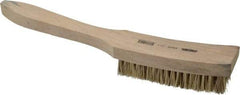 Osborn - 6 Rows x 17 Columns Palmyra/Tampico Plater's Brush - 4-13/16" Brush Length, 11-5/8" OAL, 1" Trim Length, Wood Curved Handle - Industrial Tool & Supply