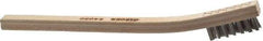 Osborn - 3 Rows x 7 Columns Stainless Steel Scratch Brush - 7/16" Brush Length, 7-1/2" OAL, 7/16" Trim Length, Wood Toothbrush Handle - Industrial Tool & Supply