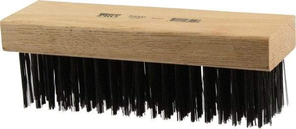 Osborn - 6 Rows x 19 Columns Steel Scratch Brush - 7-1/4" Brush Length, 1-5/8" Trim Length, Wood Straight Handle - Industrial Tool & Supply