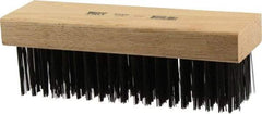 Osborn - 6 Rows x 19 Columns Steel Scratch Brush - 7-1/4" Brush Length, 1-5/8" Trim Length, Wood Straight Handle - Industrial Tool & Supply