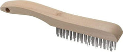 Osborn - 4 Rows x 16 Columns Stainless Steel Scratch Brush - 5-1/4" Brush Length, 10" OAL, 1-1/8" Trim Length, Wood Shoe Handle - Industrial Tool & Supply
