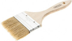 Osborn - 3" Flat Hog Chip Brush - 1-1/2" Bristle Length, 5-1/4" Wood Dowel Handle - Industrial Tool & Supply