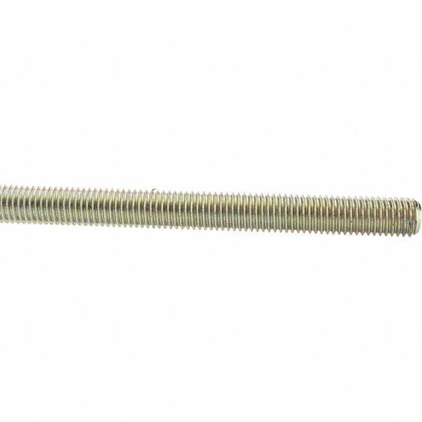 Value Collection - 5/8-11 UNC (Coarse), 3' Long, Low Carbon Steel Threaded Rod - Yellow Zinc-Plated Finish, Right Hand Thread - Industrial Tool & Supply
