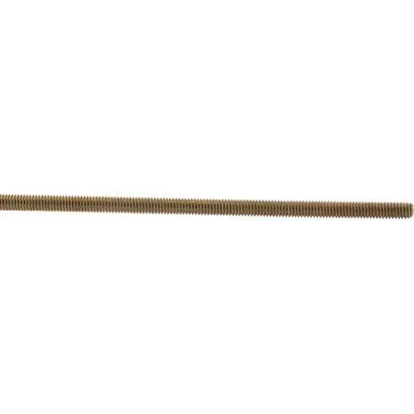 Value Collection - 5/16-18 UNC (Coarse), 3' Long, Low Carbon Steel Threaded Rod - Yellow Zinc-Plated Finish, Right Hand Thread - Industrial Tool & Supply