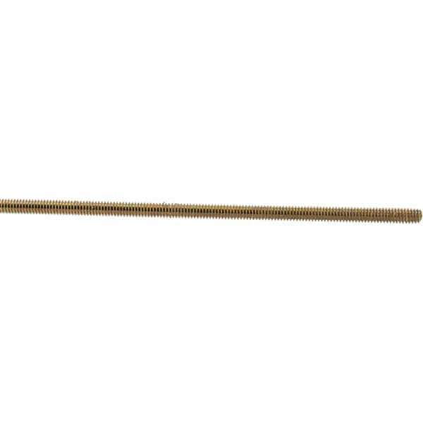 Value Collection - 1/4-20 UNC (Coarse), 3' Long, Low Carbon Steel Threaded Rod - Yellow Zinc-Plated Finish, Right Hand Thread - Industrial Tool & Supply