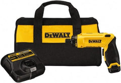 DeWALT - 8 Volts, Lithium-Ion Battery, Swivel Handle Cordless Screwdriver - 430 RPM, 23 Inch/Lbs. Torque - Industrial Tool & Supply