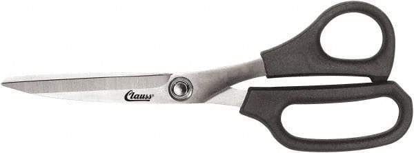 Clauss - 6" LOC, 9" OAL Stainless Steel Bent Trimmers - Plastic Offset Handle, For Paper, Fabric - Industrial Tool & Supply