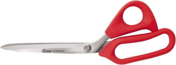 Clauss - 7" LOC, 10" OAL Stainless Steel Straight Shears - Rubber Straight Handle, For Paper, Fabric - Industrial Tool & Supply