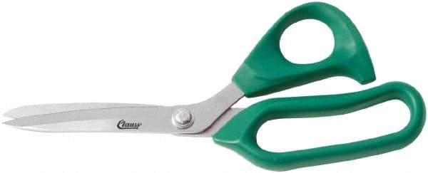 Clauss - 6" LOC, 9" OAL Stainless Steel Bent Shears - Plastic Offset Handle, For Paper, Fabric - Industrial Tool & Supply