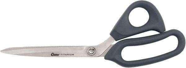 Clauss - 7" LOC, 10" OAL Titanium Shears - Flexible Plastic Bent Handle, For Paper, Fabric - Industrial Tool & Supply