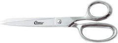 Clauss - 5" LOC, 8-1/4" OAL Straight Shears - Steel Straight Handle, For Paper, Fabric - Industrial Tool & Supply