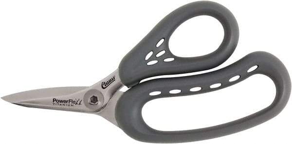 Clauss - 4" LOC, 7" OAL Titanium Shears - Plastic Handle, For Paper, Fabric - Industrial Tool & Supply