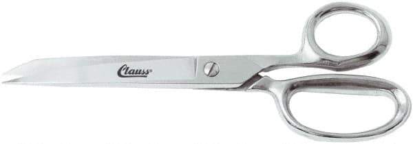 Clauss - 4" LOC, 8" OAL Straight Shears - Steel Straight Handle, For Paper, Fabric - Industrial Tool & Supply