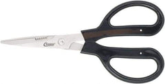 Clauss - 4" LOC, 9-1/4" OAL Stainless Steel Blunt Point Trimmers - Serrated, Plastic Handle, For Paper, Fabric - Industrial Tool & Supply