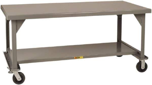 Little Giant - Mobile Workbench - 7 Gauge Steel, Fixed Leg, Gray, 60" Long x 36" Deep x 34" High - Industrial Tool & Supply