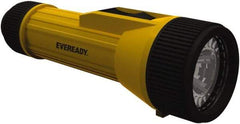 Energizer - White LED Bulb, 35 Lumens, Industrial/Tactical Flashlight - Black, Yellow Plastic Body, 2 D Batteries Not Included - Industrial Tool & Supply