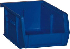 Durham - 5-7/16" Deep, Blue Plastic Hang and Stack Bins - 3" High x 4-3/16" Wide x 5-7/16" Long - Industrial Tool & Supply