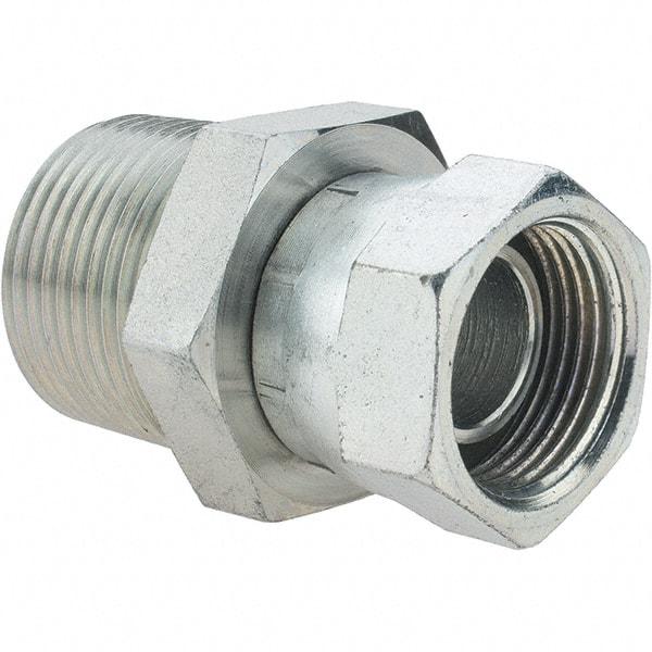Value Collection - Steel Industrial Pipe Straight Swivel Adapter - FNPSM x MNPTF - Industrial Tool & Supply