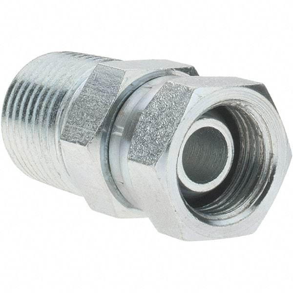 Value Collection - Steel Industrial Pipe Straight Swivel Adapter - FNPSM x MNPTF - Industrial Tool & Supply