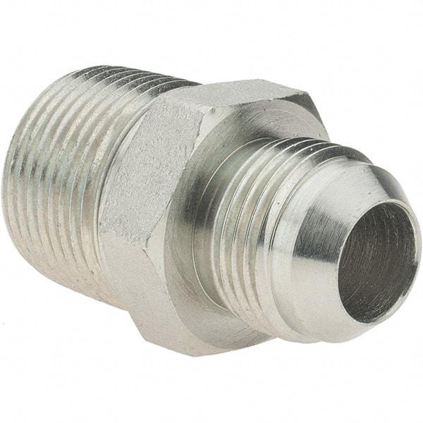 Value Collection - 3/4" Tube OD, 37° Steel Flared Tube Male Connector - 1-11-1/2 NPTF, Flare x MNPTF Ends - Industrial Tool & Supply