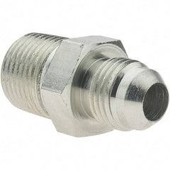 Value Collection - 3/8" Tube OD, 37° Steel Flared Tube Male Connector - 9/16-18 x 3/8-18 NPTF, Flare x NPTF Ends - Industrial Tool & Supply