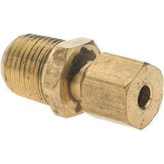 Value Collection - 1/8" Outside Diam, 1/8-27 NPTF, Metal Push-to-Connect Tube Male Connector - Tube to Male NPTF Connection - Industrial Tool & Supply