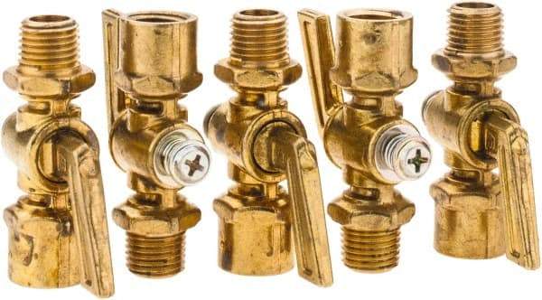 Parker - 1/4" Pipe, Female Pipe to Male Pipe Drain Cock & Shutoff Valve - 1/4-18 Thread, 30 Max psi - Industrial Tool & Supply