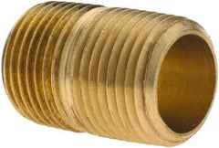 Parker - 3/8 Male Thread, Brass Industrial Pipe Close Nipple - MNPTF, 1,000 psi - Industrial Tool & Supply