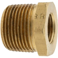 Parker - 3/4 Male Thread x 3/8 Female Thread, Brass Industrial Pipe Hex Bushing - MNPTF x FNPTF, 1,000 psi - Industrial Tool & Supply