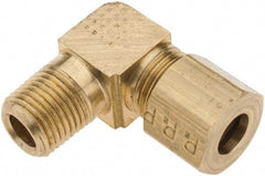 Parker - 1/4" OD, Brass Male Elbow - 300 Max Working psi, - Industrial Tool & Supply