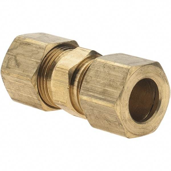 Parker - 3/8" OD, Brass Union - 200 Max Working psi, Comp x Comp Ends - Industrial Tool & Supply