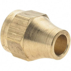 Parker - 1/4" Tube OD, Metal Flared Tube Short Nut - 7/16-20 UNF - Industrial Tool & Supply