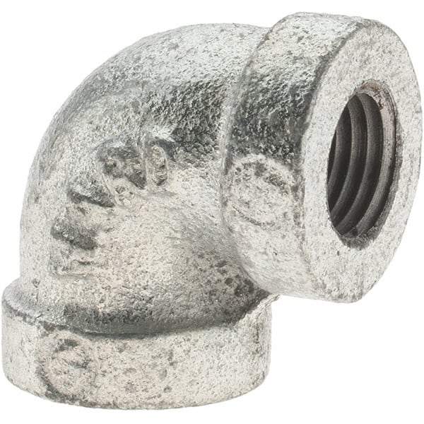 Value Collection - Class 150, 1/4" Galvanized Pipe 90° Elbow - Threaded, Malleable Iron - Industrial Tool & Supply
