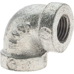 Value Collection - Class 150, 1/4" Galvanized Pipe 90° Elbow - Threaded, Malleable Iron - Industrial Tool & Supply