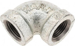 Value Collection - Class 150, 3/8" Galvanized Pipe 90° Elbow - Threaded, Malleable Iron - Industrial Tool & Supply