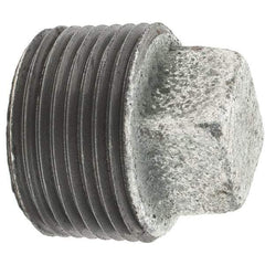 Value Collection - Class 150, 1" Galvanized Pipe Square Plug - Threaded, Malleable Iron - Industrial Tool & Supply