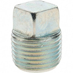 Value Collection - Class 150, 1/2" Galvanized Pipe Square Plug - Threaded, Malleable Iron - Industrial Tool & Supply