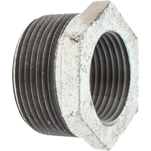 Value Collection - Class 150, 1-1/4 x 1" Galvanized Pipe Hex Bushing - Threaded, Malleable Iron - Industrial Tool & Supply