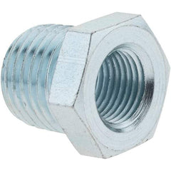 Value Collection - Class 150, 1/4 x 1/8" Galvanized Pipe Hex Bushing - Threaded, Malleable Iron - Industrial Tool & Supply