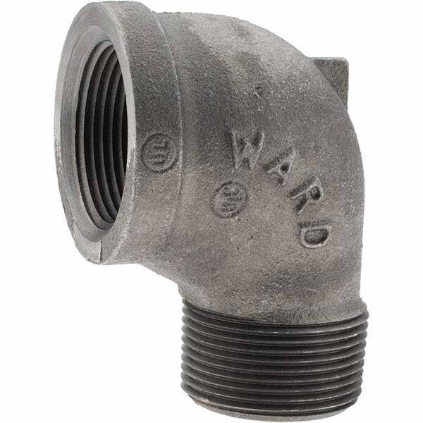 Value Collection - Size 1-1/4", Class 150, Malleable Iron Black Pipe 90° Street Elbow - 150 psi, Threaded End Connection - Industrial Tool & Supply